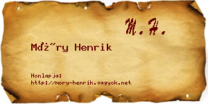 Móry Henrik névjegykártya